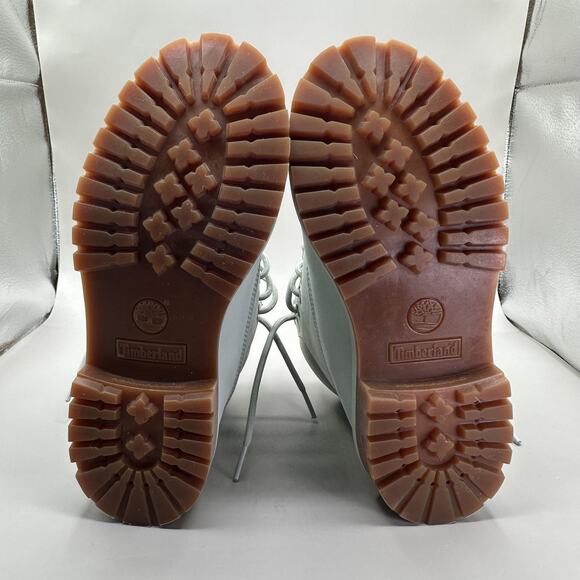 Timberland Boots Big Kids Size 3.5 Mint Green 6 Inch Premium Leather Lug Sole - Picture 10 of 10